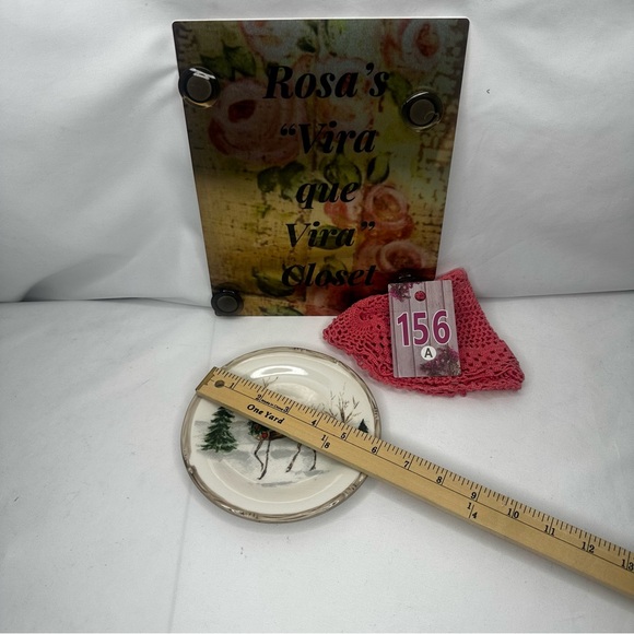 American Atelier Christmas Twig Reindeer Ceramic Bread Plate - Picture 3 of 4